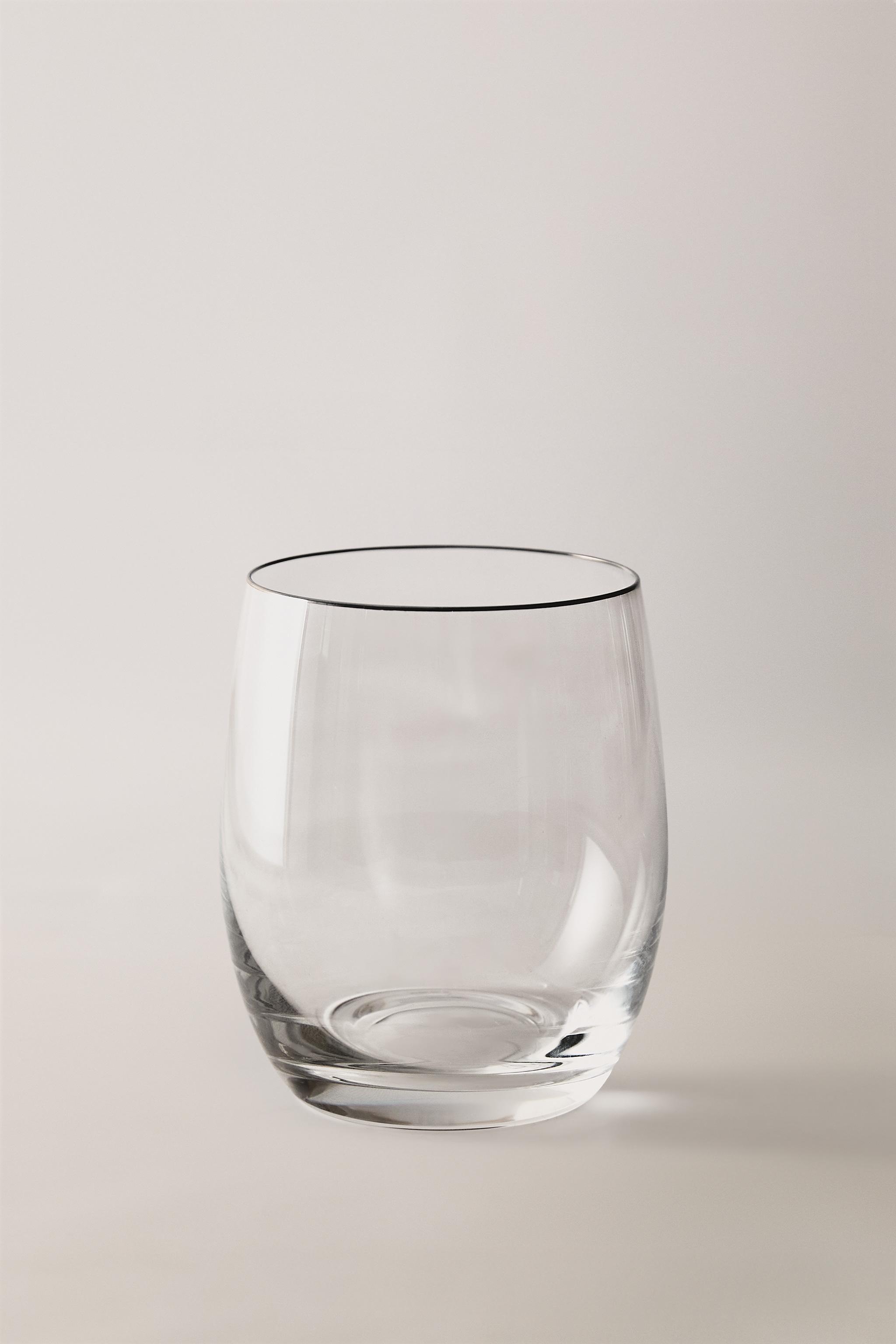 CRYSTALLINE TUMBLER WITH SILVER RIM